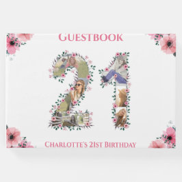 大21歳の誕生日フォトコラージフラワーガールホワイト ゲストブック