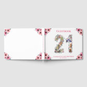 大21歳の誕生日フォトコラージフラワーガールホワイト ゲストブック (全面)