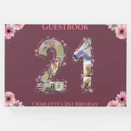 大21歳の誕生日フォトコラージュ花少女の女性 ゲストブック