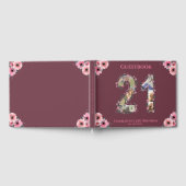 大21歳の誕生日フォトコラージュ花少女の女性 ゲストブック (全面)