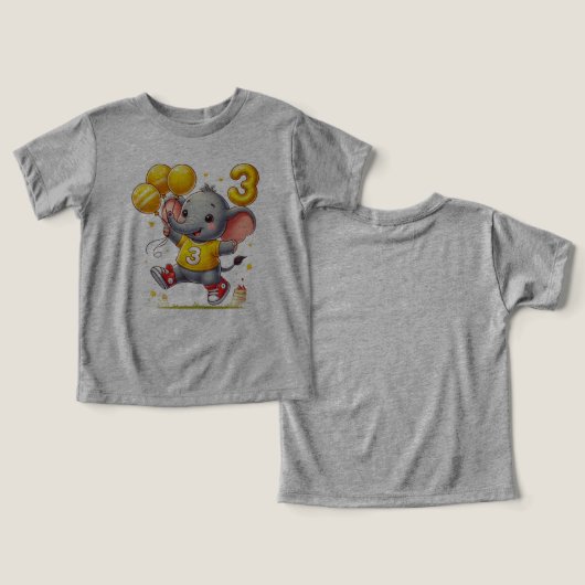 大3お祝い：風船の象 (デザイン正面&裏面)