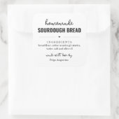 大3インチ自家製ブレッドラベル正方形ステッカー スクエアシール (バッグ)