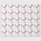 大3歳の誕生日に緑の葉の女の子ピンクの花 ラッピングペーパー (フラット)