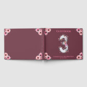 大3歳の誕生日フォトコラージフラワーガールピンク ゲストブック (全面)