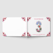 大3歳の誕生日フォトコラージフラワーガールホワイト ゲストブック (全面)