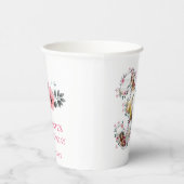 大30歳の誕生日ピンクの花フォトコラージホワイト 紙コップ (右)