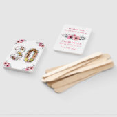 大30歳の誕生日フォトコラージピンクフラワーホワイト ハンドファン (組立なし)