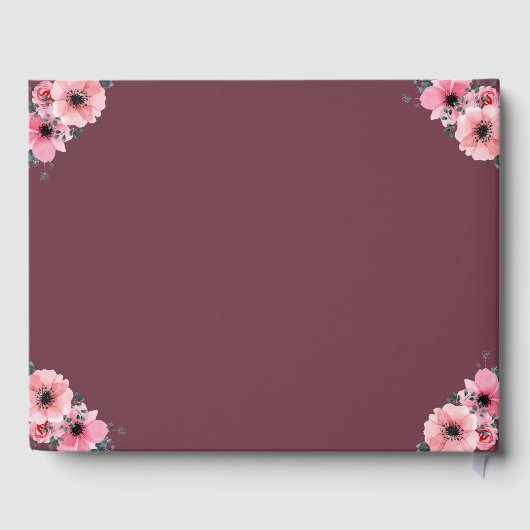 大30歳の誕生日フォトコラージュ花女性 ゲストブック (裏面)