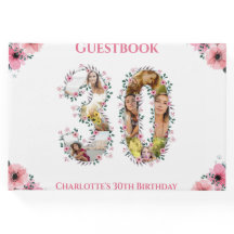 大30歳の誕生日フォトコラージュ花少女ホワイト