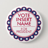 大3"ボタン投票選挙政治運動 缶バッジ (正面)