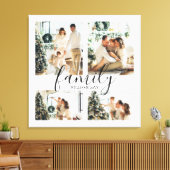 大4枚フォトホワイトファミリーコラージュのキャンバス印刷 キャンバスプリント (インサイチュ (リビング))