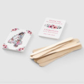 大4歳の誕生日の女の子フォトコラージュピンクの花 ハンドファン (組立なし)