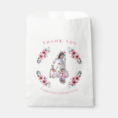 大4歳の誕生日の女の子フォトコラージュピンクの花 フェイバーバッグ (正面)