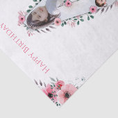 大4歳の誕生日の女の子フォトコラージュピンクの花 薄葉紙 (詳細)