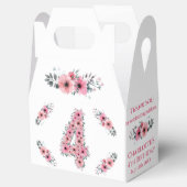 大4歳の誕生日ガール緑の葉ピンクの花 フェイバーボックス (オープン)