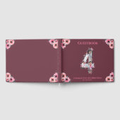 大4歳の誕生日フォトコラージフラワーガールピンク ゲストブック (全面)