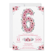 大6誕生日緑色葉少女ピンク色の花