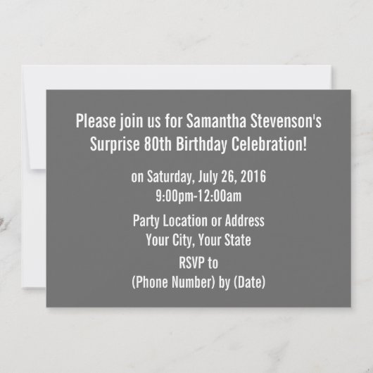 大8-0フォトバースデーパーティ招待状 招待状 (裏面)