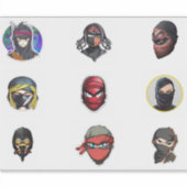 大8" x 8"カスタム忍者カットのビニール製シール シール (正面)