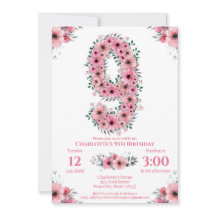 大9誕生日緑色葉少女ピンク色の花