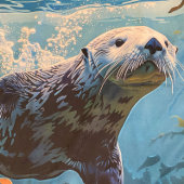 大&ソフトかわいいシーカラフルオッタービーチタオル ビーチタオル