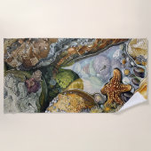 大&ソフトカラフル干潟ビーチタオル ビーチタオル (正面)