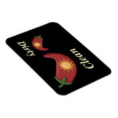 大&小レッドピーマン&サン – 食洗機磁石 マグネット (右側)