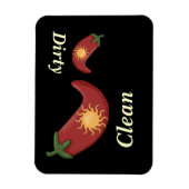 大&小レッドピーマン&サン – 食洗機磁石 マグネット (縦)