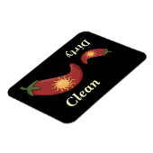 大&小レッドピーマン&サン – 食洗機磁石 マグネット (左側)