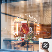 大 – 最も素晴らしい時間、クリスマス熱いトディー ウィンドウサイン (カフェ窓)