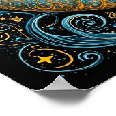 天お洒落の夢：月と太陽。アート ポスター (角)