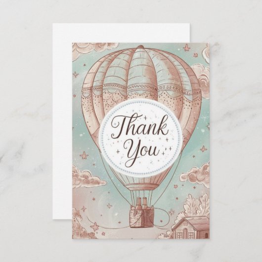 天お洒落気温風船 サンキューカード (正面/裏面)
