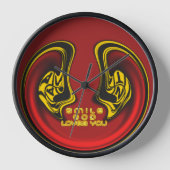 天からの祝福:神の愛の精神的な挨 壁時計 (正面)