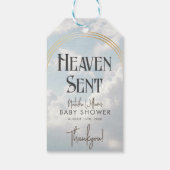 天から贈られた雲のスカイボホーアーチベビーシャワー ギフトタグ (裏面)