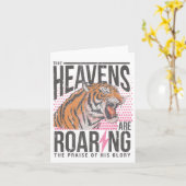 天がほえている、詩篇19_1聖書の節 カード (黄色い花)