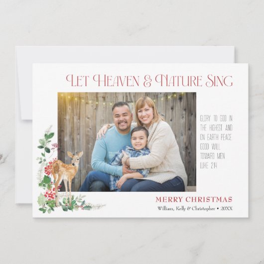 天と自然が平和に歌う ホリデーカード (正面)