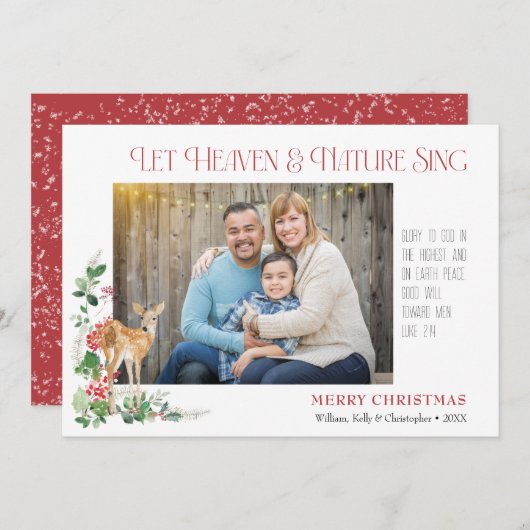 天と自然が平和に歌う ホリデーカード (正面/裏面)