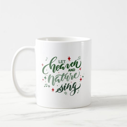 天と自然が歌うクリスマスマグ コーヒーマグカップ (左)