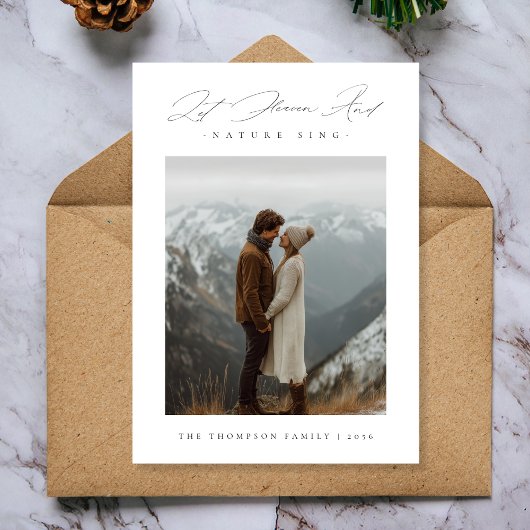 天と自然が歌う写真入り宗教スクリプトカード シーズンカード