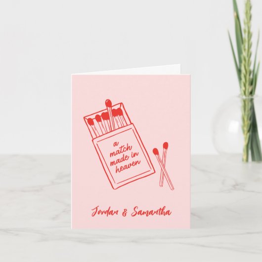 天にまで届くようなピンクの折りたとう紙の感謝カード サンキューカード (正面)