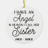天に召された天使のような姉がいる 私は彼女を妹と呼ぶ セラミックオーナメント (正面)