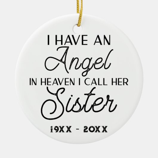 天に召された天使のような姉がいる 私は彼女を妹と呼ぶ セラミックオーナメント (正面)