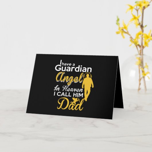 天に守護天使がいます 私は彼を父と呼んでます カード (黄色い花)