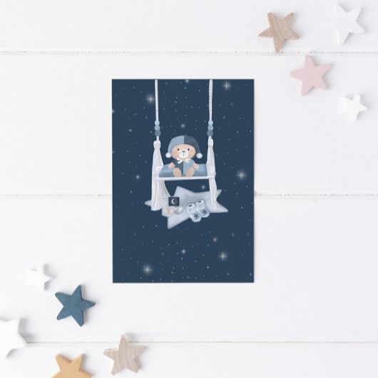 天のかわいい真珠のように待つ赤ちゃんシャワー 招待状