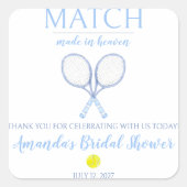 天のめぐみ テニス ブライダルシャワー スクエアシール (正面)