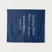 天のめぐり合わせのウェディングギフト 青 タペストリー (正面(横))