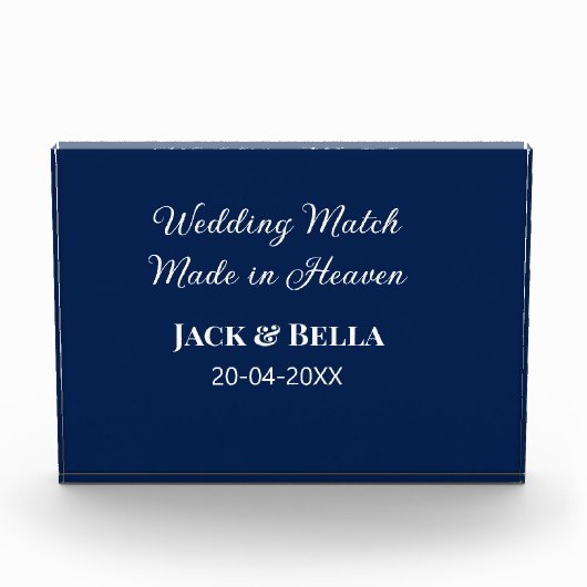 天のめぐり合わせのウェディングギフト 青 フォトブロック (正面)