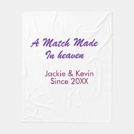 天のめぐり合わせの紫とマウブ (Since 年名) フリースブランケット