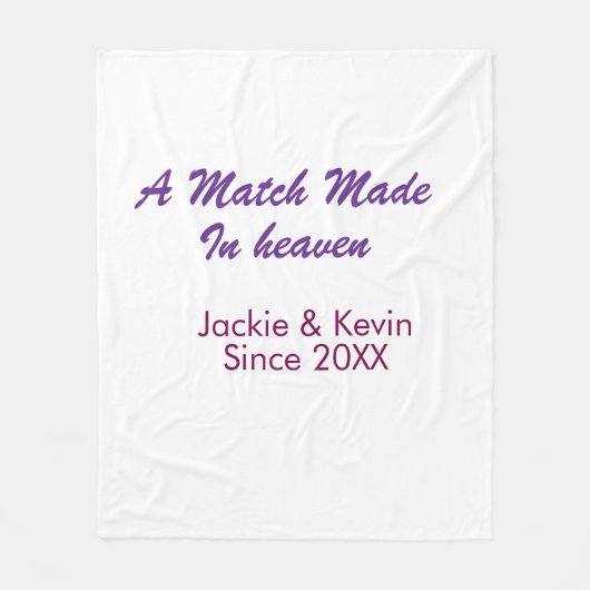 天のめぐり合わせの紫とマウブ (Since 年名) フリースブランケット (正面)