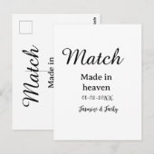 天のめぐり合わせ（名前と日付を入れて）シンプルなカリグラフィー ポストカード (正面/裏面)